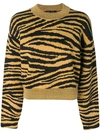 Proenza Schouler Intarsia Wool-blend Sweater In Gold-black