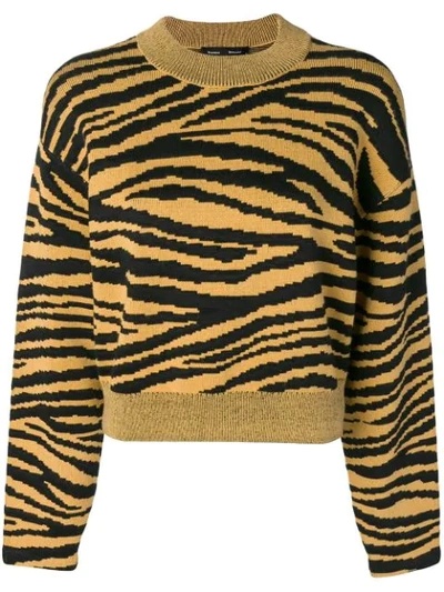 Proenza Schouler Intarsia Wool-blend Sweater In Gold-black