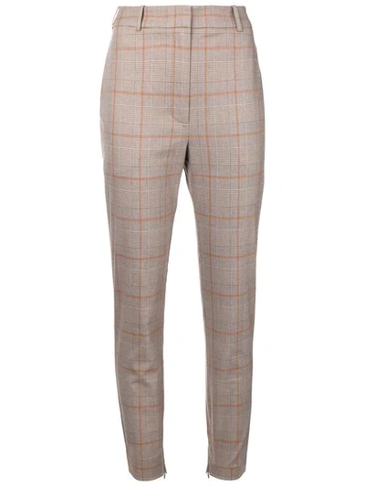 Zimmermann Checkered High Waisted Trousers In Brown