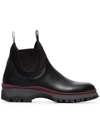 Prada Chelsea Trek-sole Leather Boots In Black