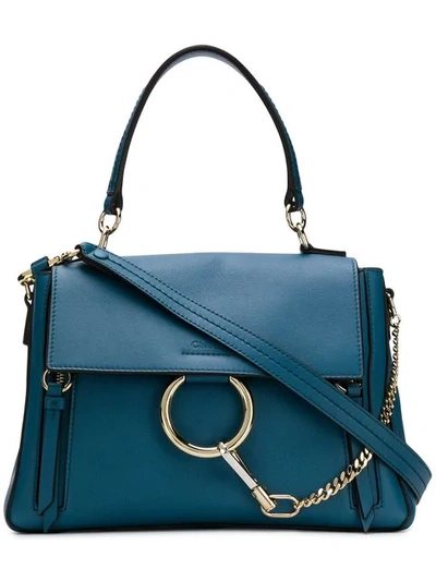 Chloé Faye Top Handle Bag In Blue