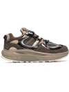 EYTYS EYTYS PINK, GREY AND BEIGE TURBO SUEDE LEATHER AND MESH SNEAKERS - NEUTRALS
