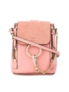 Chloé Chloe Mini Faye Calfskin & Suede Backpack In Pink