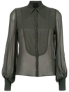 ANDREA BOGOSIAN ANDREA BOGOSIAN SHEER SILK SHIRT - GREEN