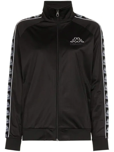 Charm's X Kappa Logo Embellished High Neck Jacket In Black