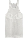 BURBERRY BURBERRY 3D SILICONE EMBROIDERED TANK - WHITE