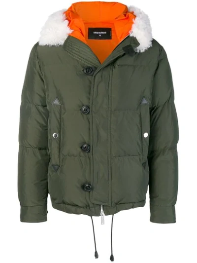 Dsquared2 Shell Puffer Padded Jacket In Green
