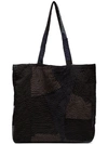 BY WALID BLACK AND GREY PATCH DETAIL TOTE BAG