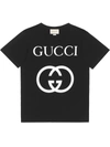 GUCCI GUCCI 超大款GG全棉T恤 - 黑色