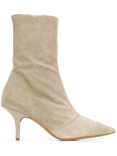 Yeezy Stretch Canvas Ankle Boots In Neutrals