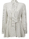CO HOUNDSTOOTH PLAID BLOUSE