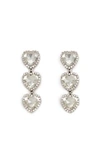 ALESSANDRA RICH Long Crystal Heart Earrings,ST208799