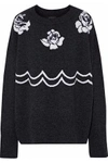 MARKUS LUPFER WOMAN CHLOE INTARSIA MERINO WOOL SWEATER CHARCOAL,GB 1874378722978649