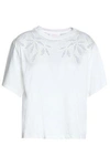 SEE BY CHLOÉ WOMAN EMBROIDERED COTTON-JERSEY T-SHIRT OFF-WHITE,AU 1874378722946565