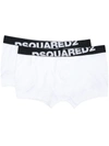Dsquared2 Logo-waistband Pack Of Two Boxer Shorts In White