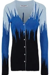 OPENING CEREMONY OPENING CEREMONY WOMAN RIBBED INTARSIA-KNIT CARDIGAN BLUE,3074457345619133865