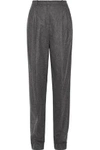 MICHAEL KORS MICHAEL KORS COLLECTION WOMAN PLEATED WOOL AND CASHMERE-BLEND TAPERED PANTS ANTHRACITE,3074457345618973737