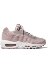 NIKE AIR MAX 95 GLITTERED LEATHER AND SUEDE SNEAKERS