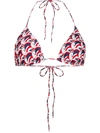 La Doublej Triangle Bikini Top In Blue