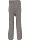 GUCCI CHECK STRAIGHT WOOL BLEND TROUSERS