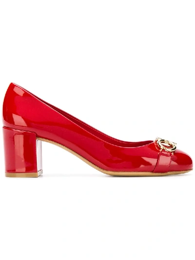 Ferragamo 55mm Garda Patent Leather Pumps In Red