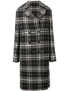 ERMANNO SCERVINO PLAID DOUBLE BREASTED COAT