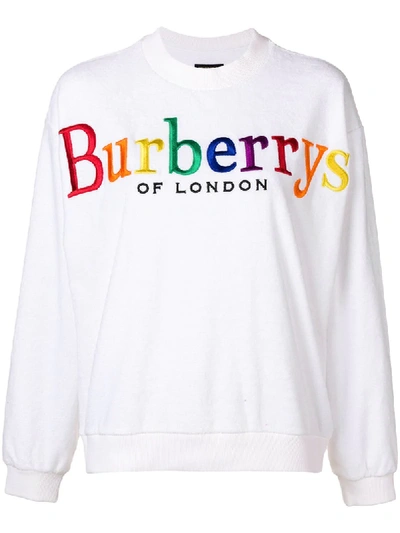 Burberry Archive Logo Towelling Sweatshirt In White