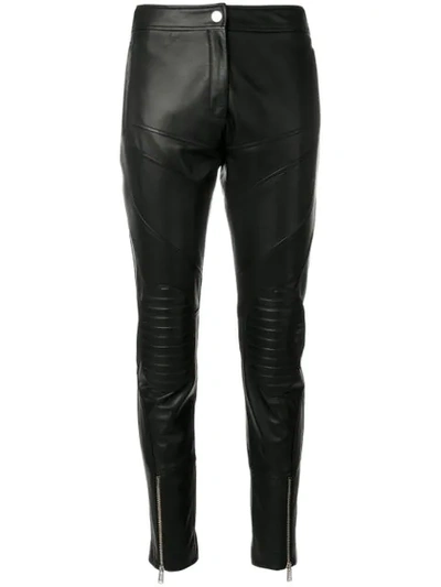 Versace Slim Biker Trousers In Black