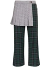 SANDY LIANG APRON HIGH WAISTED CHECK COTTON TROUSERS