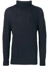 N•PEAL N.PEAL CABLE ROLL NECK JUMPER - BLUE