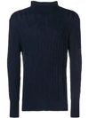 N•peal Cable Roll Neck Jumper In Blue