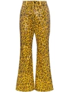 CHARM'S LEOPARD PRINTED SEQUIN EMBELLISHED TROUSERS