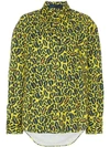 CHARM'S oversized leopard print cotton-blend shirt