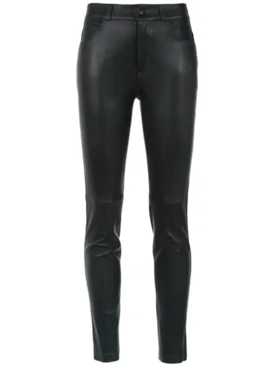 Martha Medeiros Leather Skinny Trousers In Black