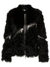 BEAU SOUCI zipped shearling coat