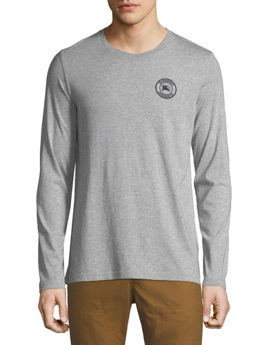 Burberry Men's Jenson Long-sleeve T-shirt In Light Gray