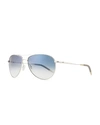 Oliver Peoples Benedict Basic Aviators, Silver/chrome In Silver/chrome Sap