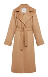 Max Mara Manuela Icon Camel Hair Wool Wrap Coat In Brown