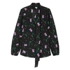 RIXO LONDON MOSS TULIP-PRINT SILK BLOUSE