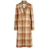 ACNE STUDIOS CAMEL CHECKED WOOL-BLEND COAT