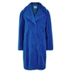 STAND STUDIO CAMILLE BLUE FAUX SHEARLING COAT