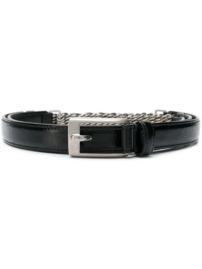 Saint Laurent Leather Belt In Black