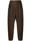 CHLOÉ CHLOÉ HIGH WAISTED TAPERED TROUSERS - BROWN