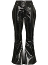 BEAUFILLE VERITAS KICK FLARE VINYL TROUSERS