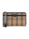 BURBERRY BURBERRY CHECKED AND LOGO PRINTED POUCH BAG - NUDE & NEUTRALS