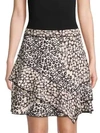 DEREK LAM 10 CROSBY Printed Ruffle Mini Skirt,0400099302223