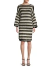 OSCAR DE LA RENTA Dropped-Shoulder Striped Sweater Dress,0400099311676