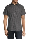 SLATE & STONE Dot Print Short-Sleeve Button-Down Shirt,0400099381927