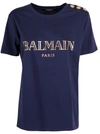 BALMAIN LOGO T-SHIRT IN BLUE,10690829