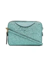 ANYA HINDMARCH AQUAMARINE BLUE THE STACK DOUBLE LEATHER SHOULDER BAG